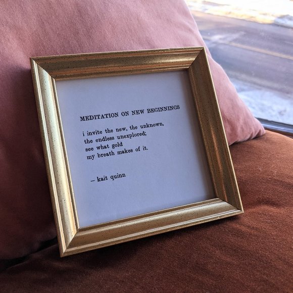 Meditation Poem in Gold Frame - Picture 2 of 5